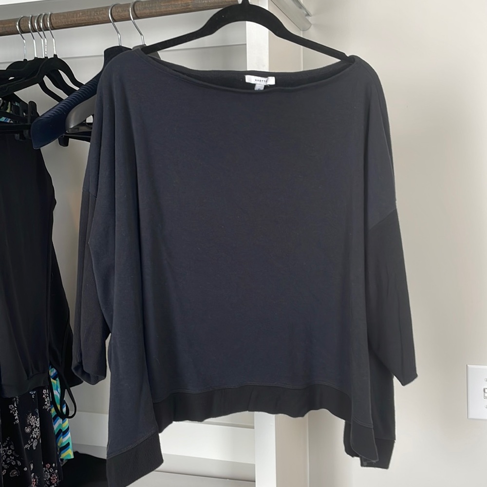 Off the shoulder slouchy sweatshirt